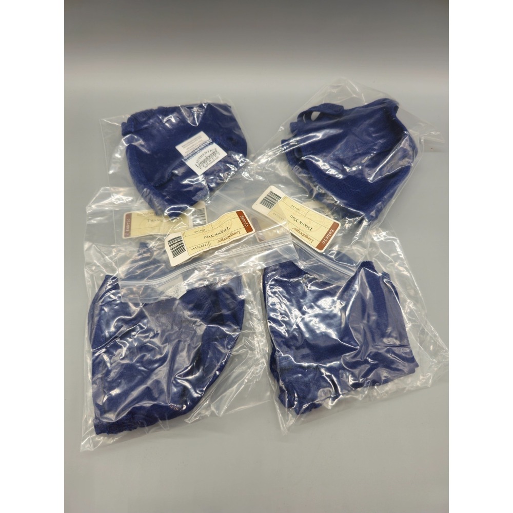 Longaberger Miniature 2004 Indigo Blue Solid Fabric Basket Liner 4pcs